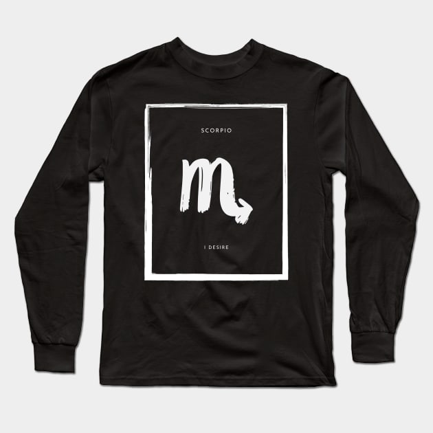 Scorpio Zodiac Sign Long Sleeve T-Shirt by Tinteart